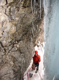 jégmászás - Dolomitok - Sappada (150 méter; II/3)